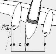 The horizontal points selected on the aircraft plans for comparison with the P1 object (37 KB)