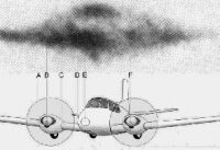 The P1 image shown above a reconstruction drawing of the Twin Bonanza (46 KB)